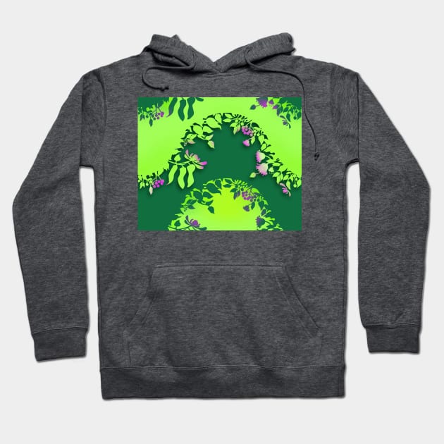 Green pattern with plants Hoodie by RitaFari